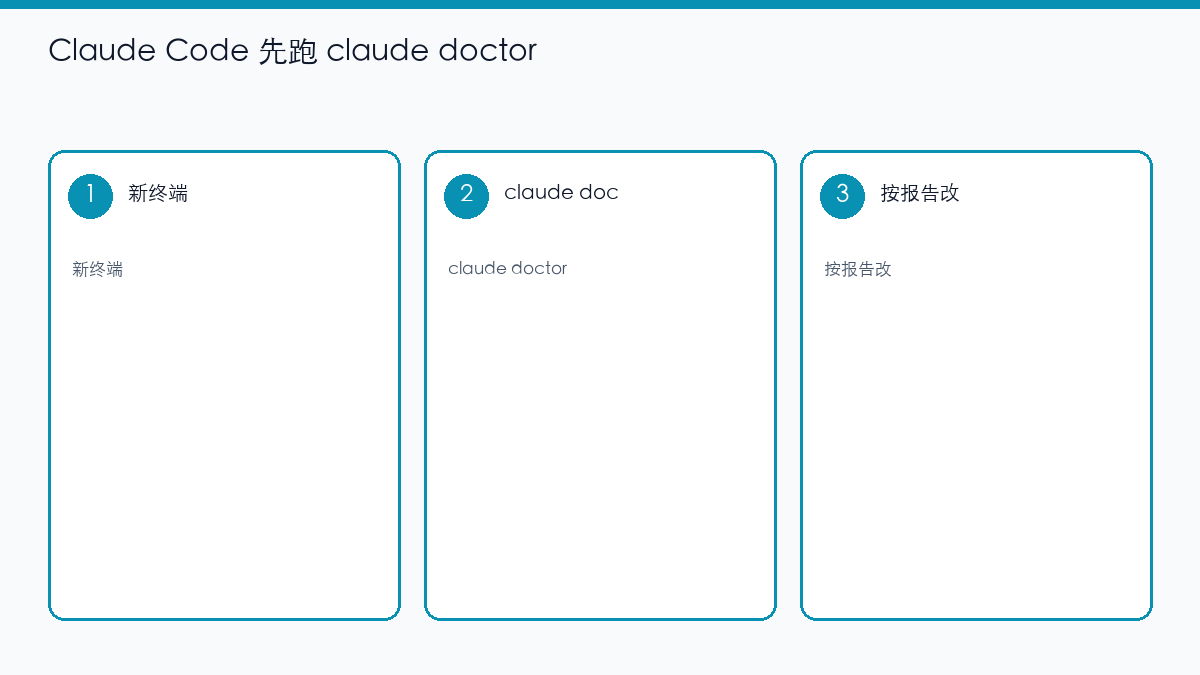 示意图：先 claude doctor 再改环境变量